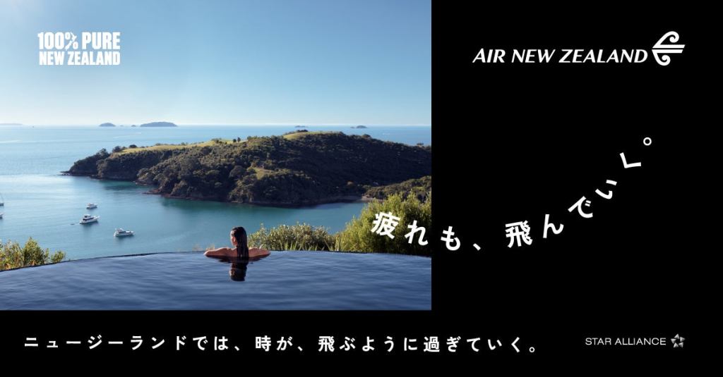 ニュージーランドの美しい海を背景にしたインフィニティプールの風景